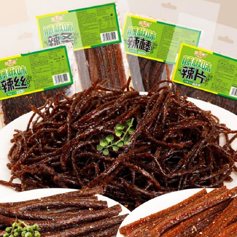 藤椒辣条组合胖吉熊辣条片辣丝辣棒湖南平江特产小吃解馋网红零食