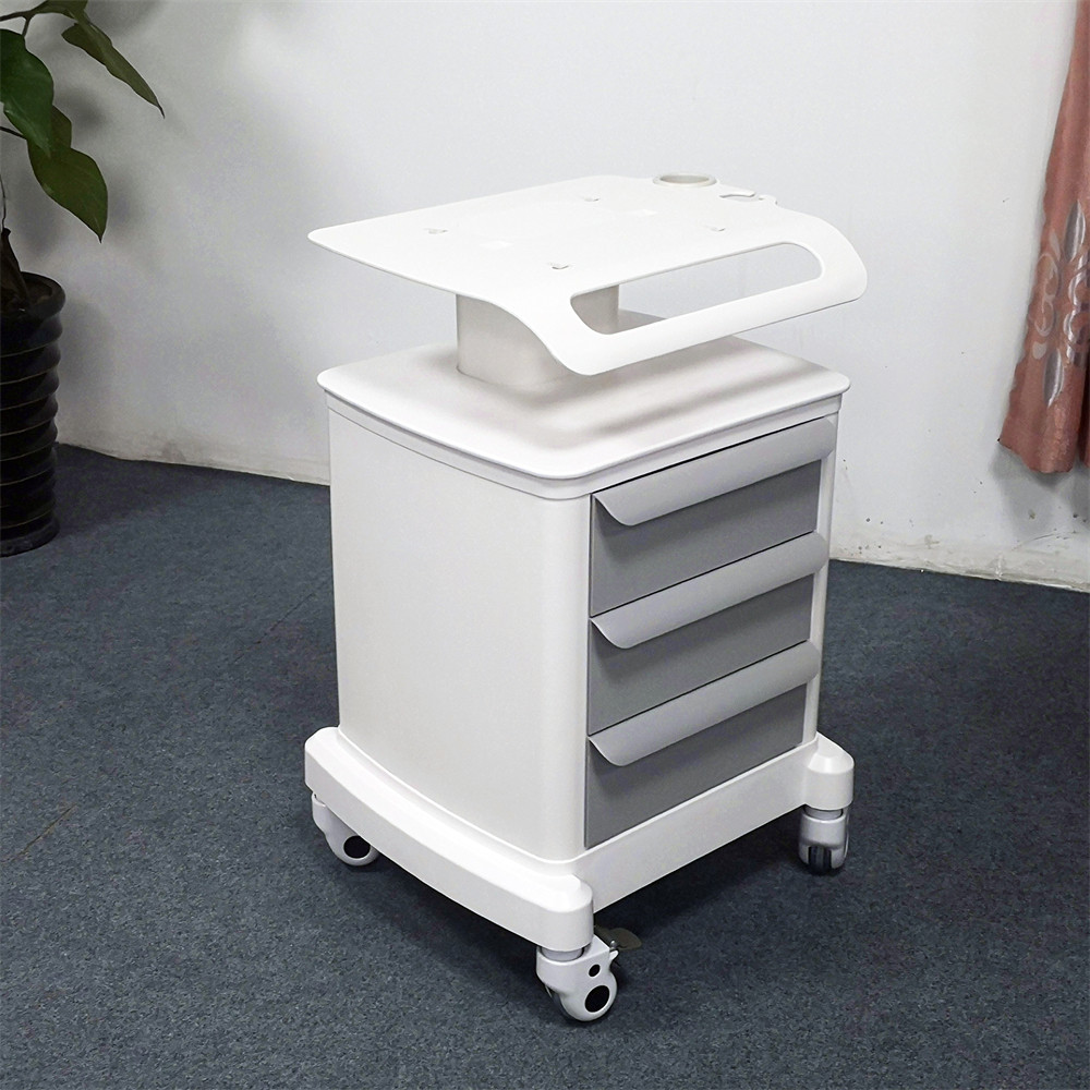 Beauty Health Care Medical Beauty Hair Ultrasound Knife Triple Drawer Plastic Trolley Tool Car Trolley Base Bracket
