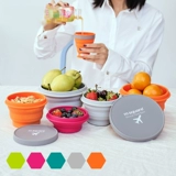 Дорожный портативный силиконовый ланч-бокс для кемпинга, стульчик для кормления для путешествий со стаканом, посуда, комплект