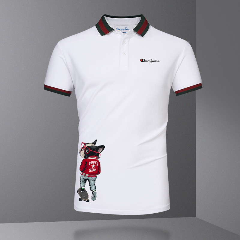 ZaSaFran~light luxury lavish polo astronaut short sleeve t-shirt large size casual half sleeve tie T-shirt