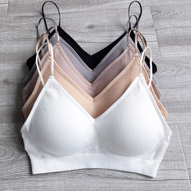 Island country orders, comfort-oriented, seamless one-piece summer thin section seamless vest-style bra underwear with thin shoulder straps