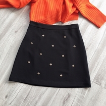 Clearance non-returnable handmade bead skirt Autumn wild thin A-line skirt