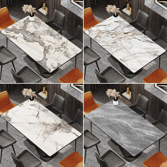 Slate dining tablecloth no-wash oil-proof, waterproof and anti-scalding marble light luxury high-end tablecloth pvc mat ຕາຕະລາງຫນັງ