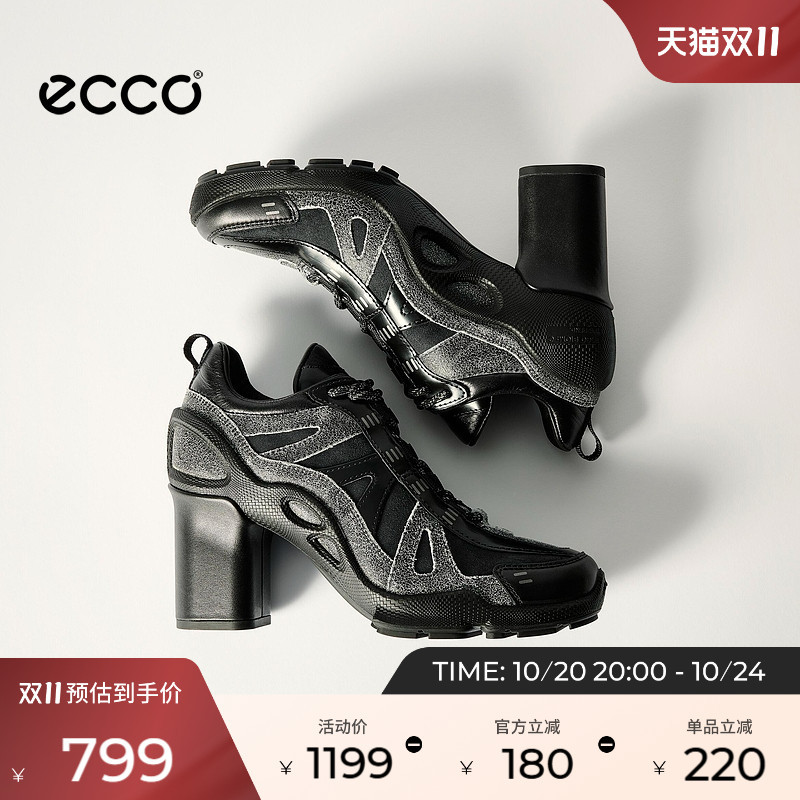 Ecco Women's Shoes, Fashionable Chunky Heel Sports Comfortable Wear-Resistant High Heels, Biom C 842803