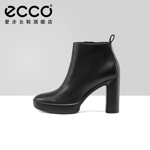 Ecco Love Steps и ботинки на лодыжках маленькие кожаные ботинки осенью и зимние густые каблуки короткие ботинки женский скульптура ритм 207823