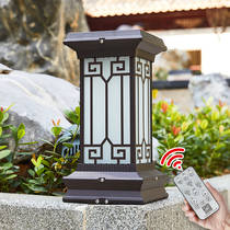 Solar pillar lamp outdoor wall lamp Chinese Villa courtyard lamp outdoor waterproof door pillar lamp headlight