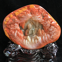 Yunnans natural Huanglongyu ten thousand Buddha to the Bayou Pendulum Pieces Eggplant Mountain Golden Sand Material Red Yellow Master Craftsman Playful Dexterity