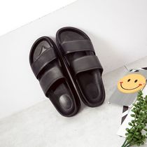 Summer comfortable word drag men and women couples double belt slippers Korean version of simple female slippers fashion male drag female slippers