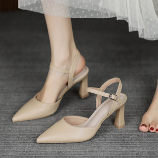 This Year's New Small-Sized High-Heeled Sandals for Women, Summer Closed-Toe Soft-Soled Ladies' Fashionable Design, 2023 Model