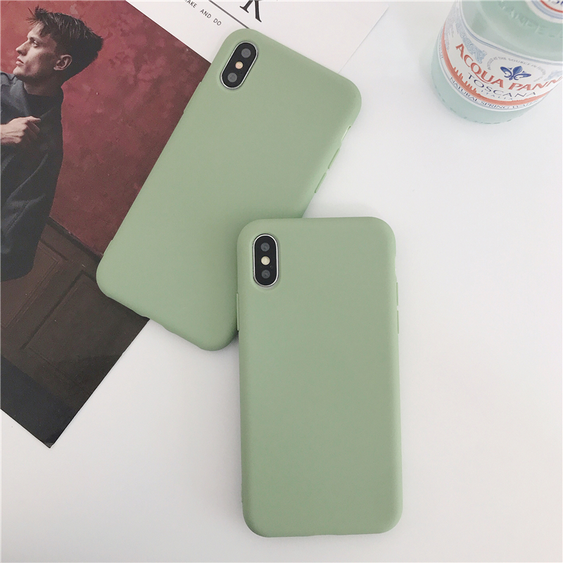 Vỏ điện thoại màu bơ quả táo x / xr matcha xanh iPhone8plus / 7P / 6s vỏ điện thoại di động màu xanh lá cây xsmax - Phụ kiện điện thoại di động ốp lưng realme c12