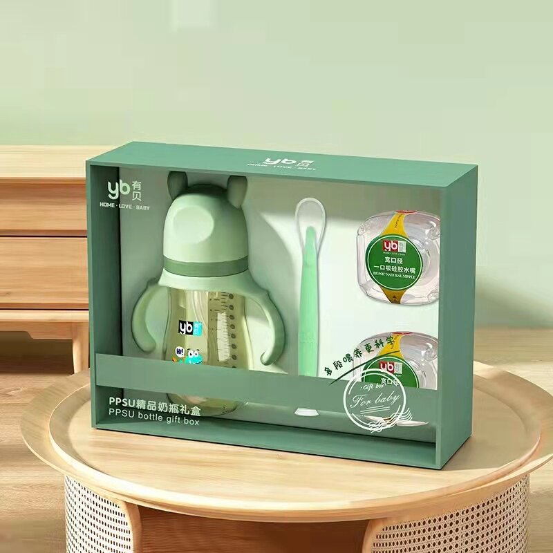 Youbei boutique PPSU baby bottle duck mouth learning to drink baby newborn anti-expansion anti-choking gift box one bottle three-purpose