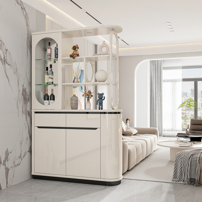 Entrance Facing the Front Door, Large Living Room Partition Cabinet, Double-Sided Entryway Cabinet, Wine Cabinet, Wall-Mounted Shoe Cabinet, Integrated Screen for Entry