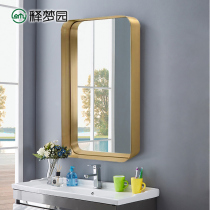 Nordic bathroom mirror Modern bathroom toilet wall mounted vanity mirror Brass Gold full-length mirror decorative mirror 2077