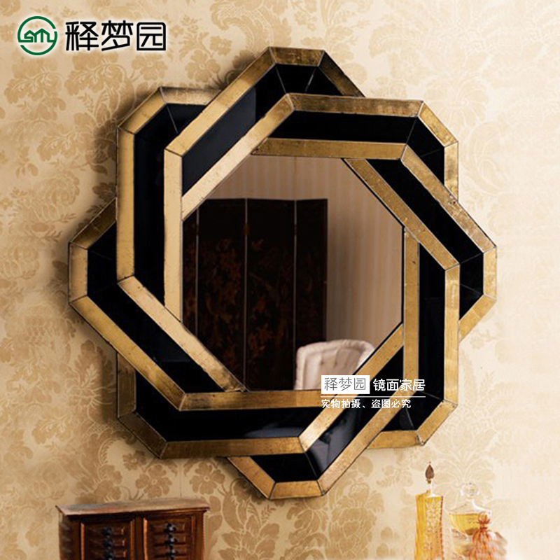 Neoclassical Mirror Decoration Mirror Genguan Mirror Bathroom Mirror Mirror Wall Decoration Eurostyle Antique Gold 0955