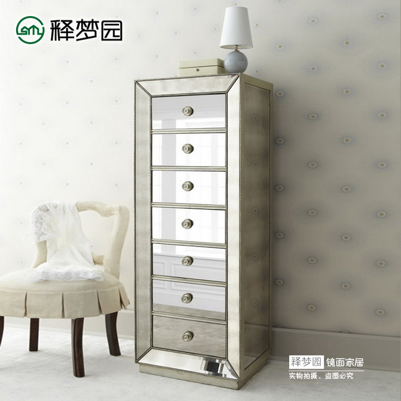 Release Dream Garden Mirror Furniture 7 Bucket Cabinet Storage Containing Cabinet Neoclassical Postmodern Style F1385