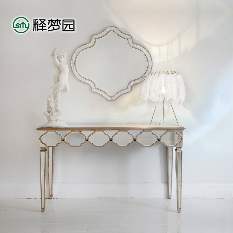 European neoclassical dressing table solid wood leg bedroom simple small apartment mini makeup table multifunctional furniture 3003