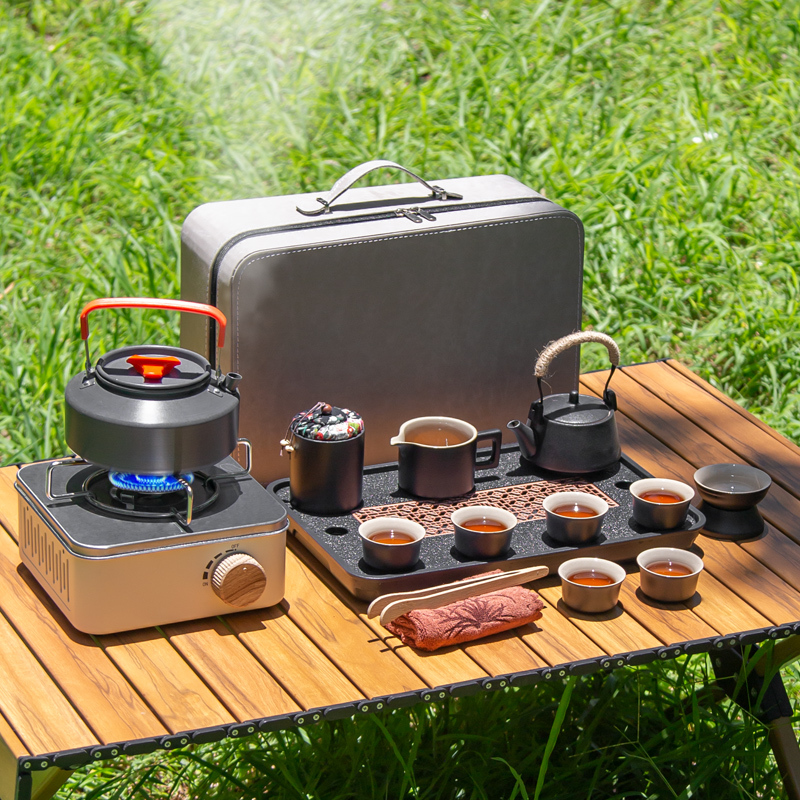 Portable Outdoor Travel Tea Set Cassette Stove Tea Brewing Stove Car Camping Picnic Tea Maker Tea Drinking Equipment Portable Outdoor Travel Tea Set Cassette Stove Tea Brewing Stove Car Camping Picnic Tea Maker Tea Drinking Equipment