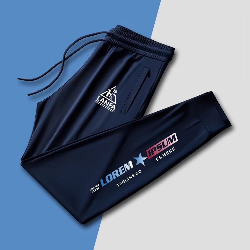 Hong Kong Trendy Brand French Rooster Ice Silk Pants Men's Sports Quick-Dry Pants Summer New Straight-Leg Drapey Cool Long Pants