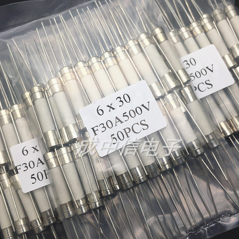 Ceramic fuse 6 * 30MM with pin fuse 30A 500V with lead fuse 10A15A20A-Taobao