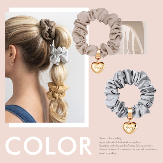 shes Akiko hair accessories heart-shaped hair tie high-end head flower rubber band hair tie ponytail hair rope headdress