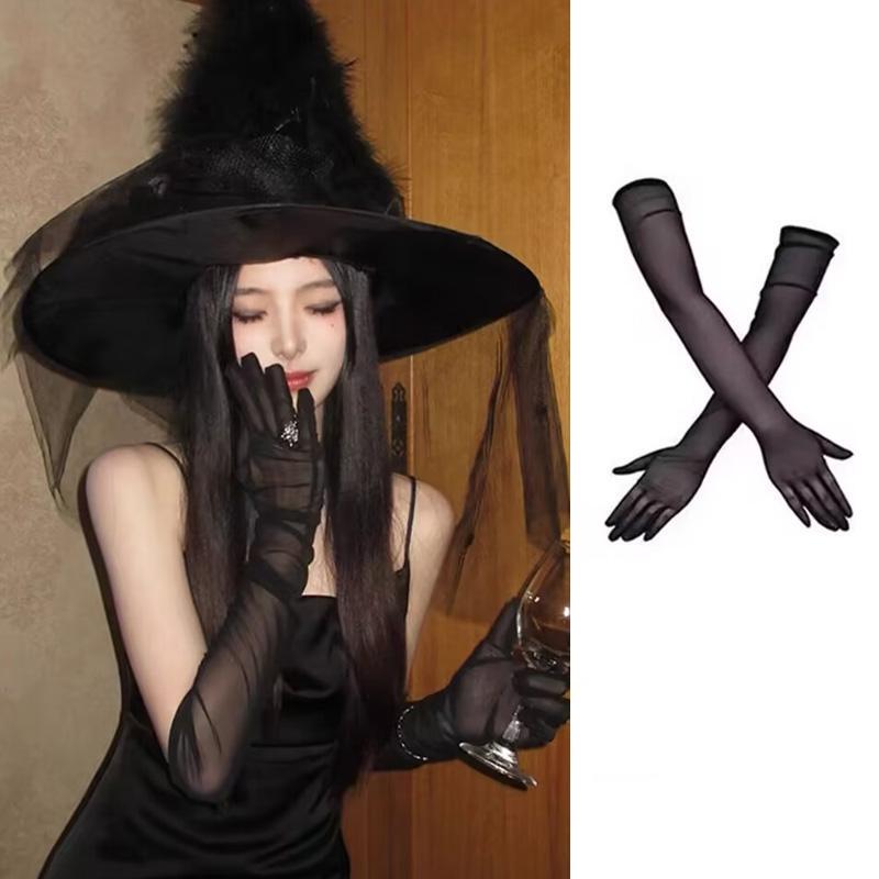 Black Gloves Retro Hepburn Style Bride Wedding Evening Dress Etiquette Velvet Birthday Black Gloves Halloween Banquet Black Gloves Retro Hepburn Style Bride Wedding Evening Dress Etiquette Velvet Birthday Black Gloves Halloween Banquet