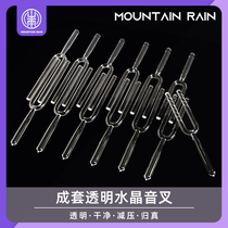 Crystal tuning fork transparent complete set of 8-13 handmade yoga soundtreatments Healing Meditation Percussion Instruments Deliver Boxes