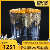  Crystal bowl 24 gold hand-drawn 6789 inch gold sun flower design yoga sound therapy meditation healing instrument