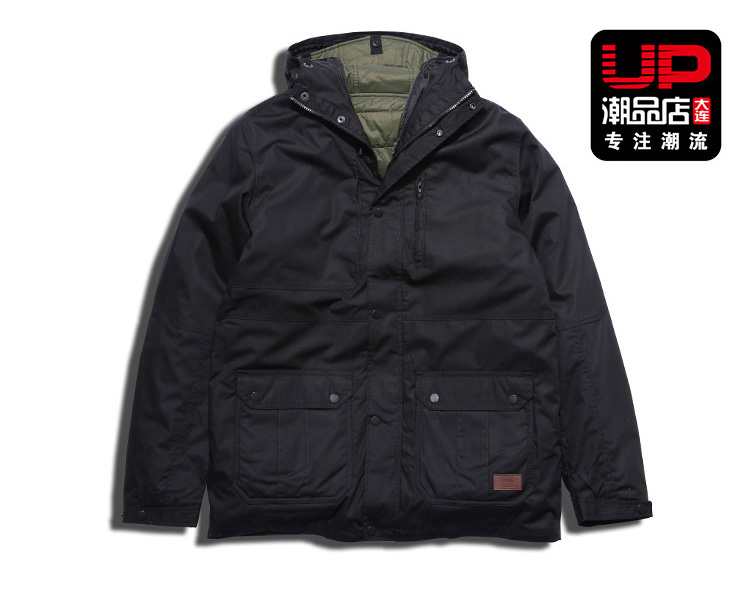[Giải phóng mặt bằng] Vans cotton phù hợp với nam Fansi hai mảnh trùm đầu ấm có thể tháo rời ngắn VN0A2X6EKE9 - Quần áo độn bông thể thao áo phao dài hàn quốc