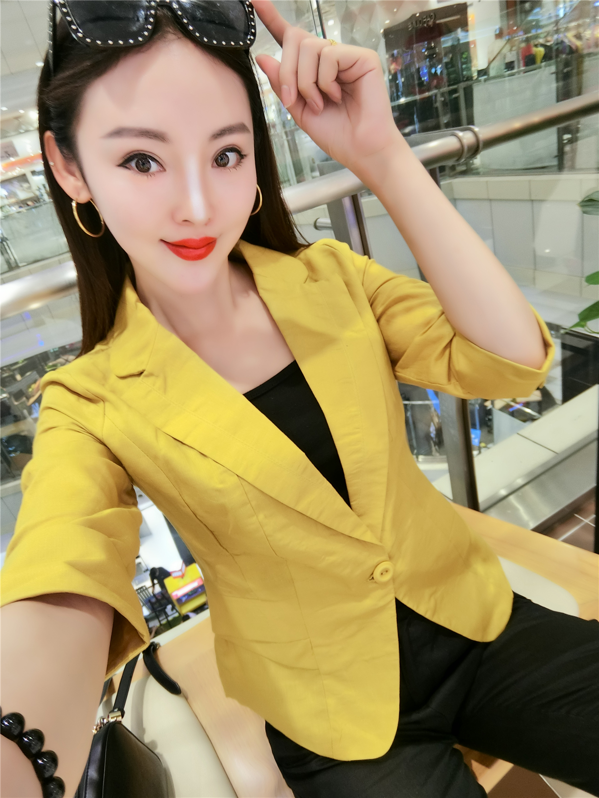 Áo khoác cotton và lanh nhỏ phù hợp với áo khoác nữ đoạn ngắn 2018 hè mới Hàn Quốc phiên bản áo dài tay nữ 7 điểm tự phục vụ phù hợp với áo mỏng váy nữ