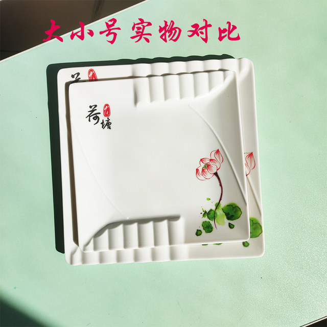 Melamine square plate imitation porcelain square plate commercial creative shallow plate hotel restaurant flat plate hot cold dish