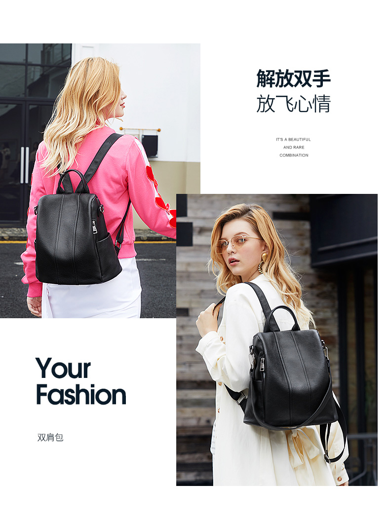 Túi đeo vai nữ 2019 mới hoang dã thời trang 1 lớp da nữ ba lô da mềm mại nữ giản dị - Ba lô ba lo nam
