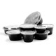 Disposable lunch box black round bowl plastic takeaway box thickened transparent with lid fast food lunch box soup bowl