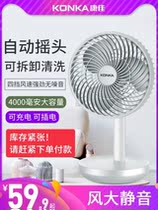 Condya Small Fan Desktop USB Portable Rechargeable Type Small Electric Fan Large Wind Student Dormitory Mini