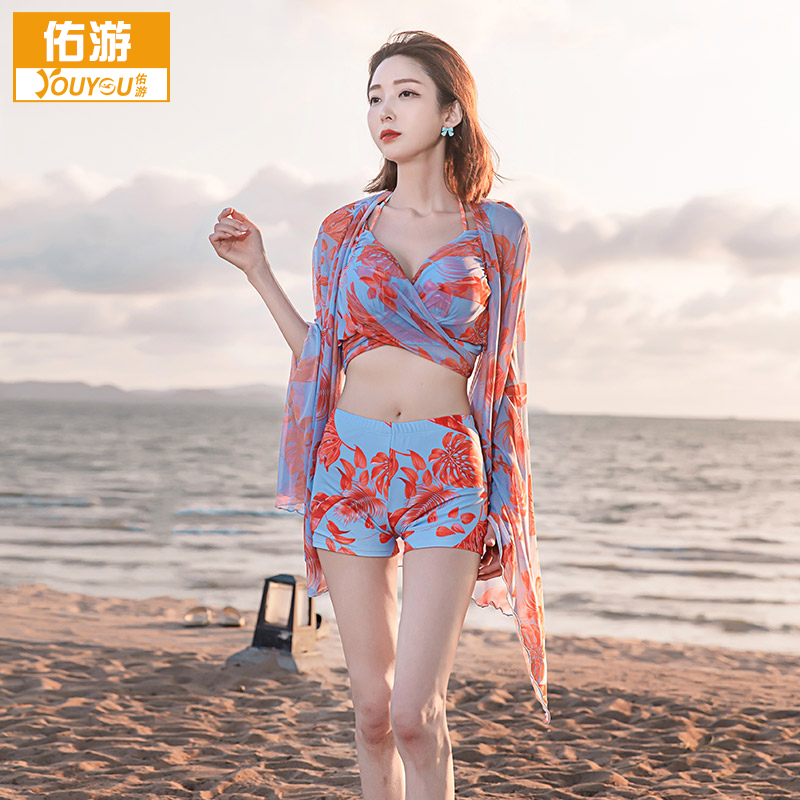 Swimsuit 2023 New High Face Value Conservative Split Three Sets Superior Sensations Slim Flat Corner Seaside Swimsuit-Taobao