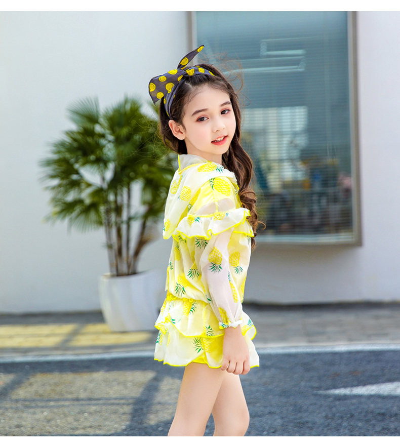Áo tắm của phụ nữ Ba mảnh chia váy lớn, trung bình, nhỏ, cô gái, công chúa, Baby Girl, Spa, Đồ bơi đồ bơi trẻ con
