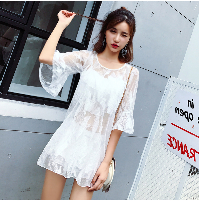 Chia váy áo tắm nữ ba mảnh ngực nhỏ thu thập sexy bao phủ bụng là mỏng Hàn Quốc nhỏ hương thơm suối nước nóng tắm phù hợp với 	đồ bơi 2 mảnh short
