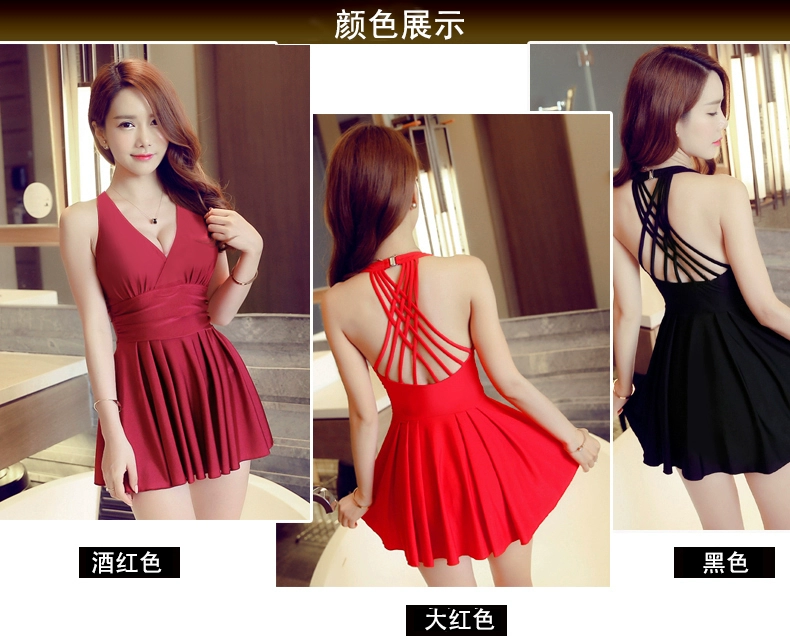 Bộ đồ tắm suối nước nóng nữ 2019 mới bảo thủ liền kề che bụng thon gọn ngực nhỏ thu thập đồ bơi kích thước lớn Hàn Quốc - Bộ đồ bơi One Piece