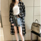 Plaid design shirt for women 2024 new spring and autumn loose mid-length top summer sun protection thin coat