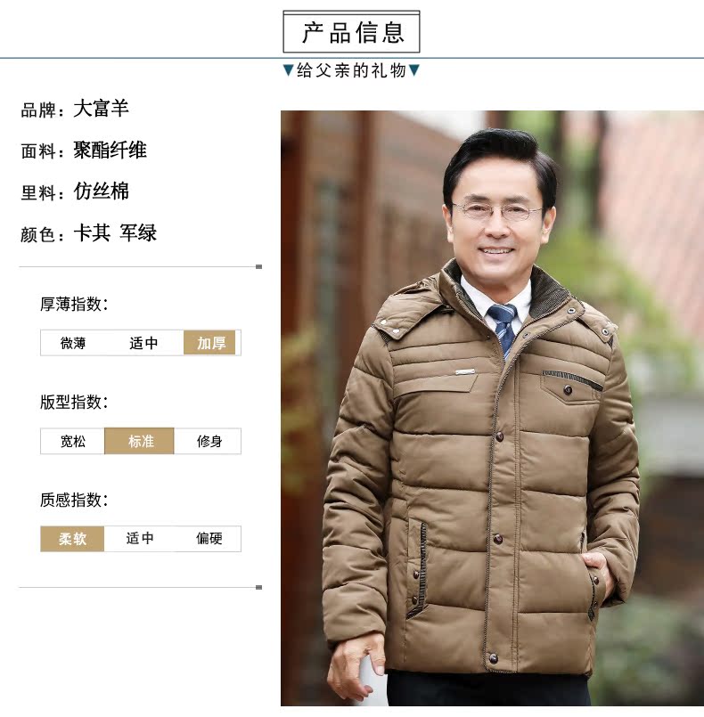 Áo trung niên tải cotton mùa đông phù hợp với nam trung niên áo khoác cotton dày cha áo khoác nam mùa đông áo khoác chống nắng nam
