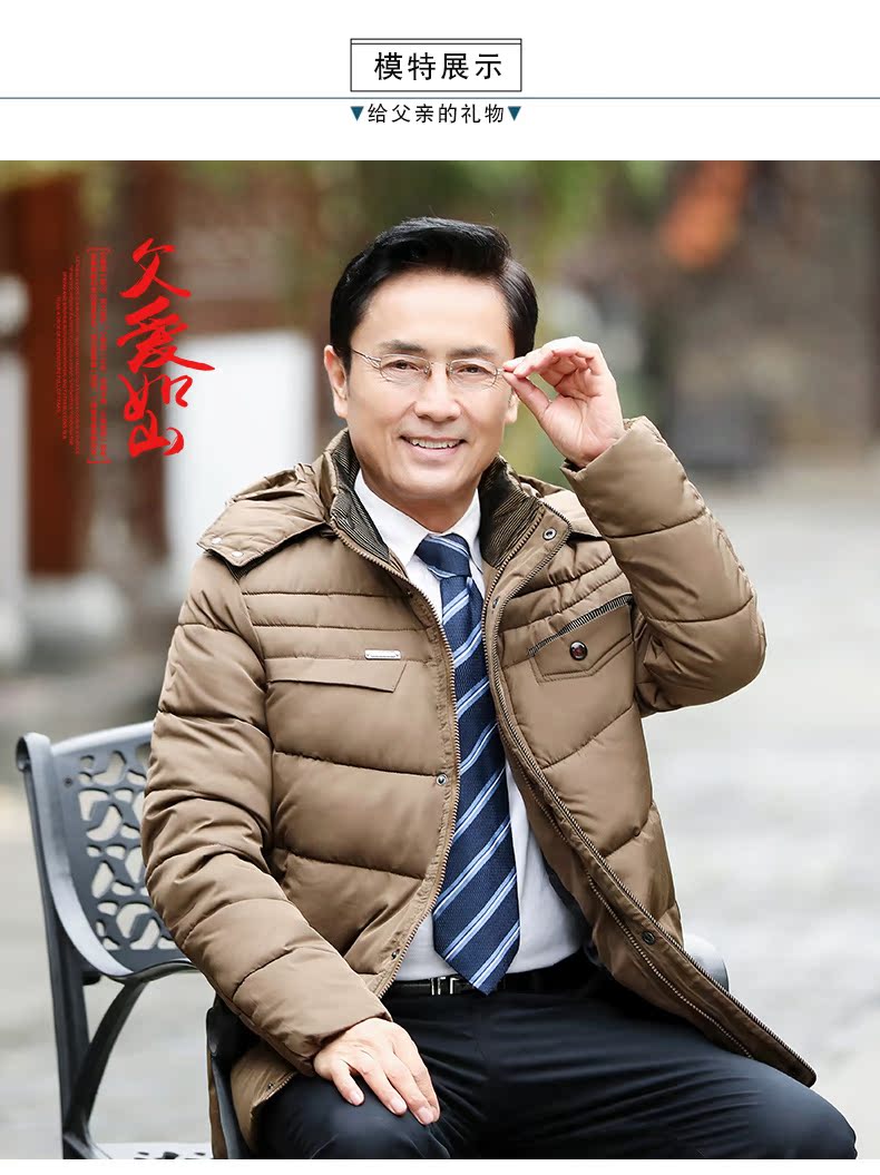 Áo trung niên tải cotton mùa đông phù hợp với nam trung niên áo khoác cotton dày cha áo khoác nam mùa đông áo khoác chống nắng nam