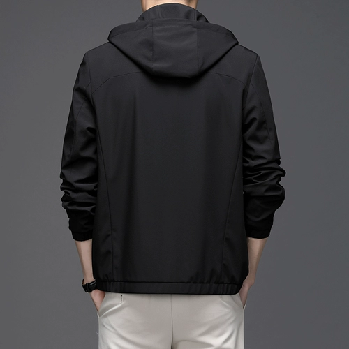 Мужская осенняя куртка, длинное пальто, толстовка с капюшоном для отдыха, для мужчины среднего возраста