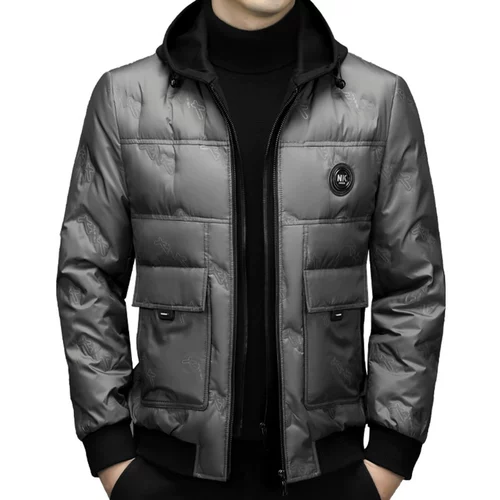 Короткий зимний пуховик, удерживающая тепло бархатная куртка для отдыха с капюшоном, 2023, утиный пух