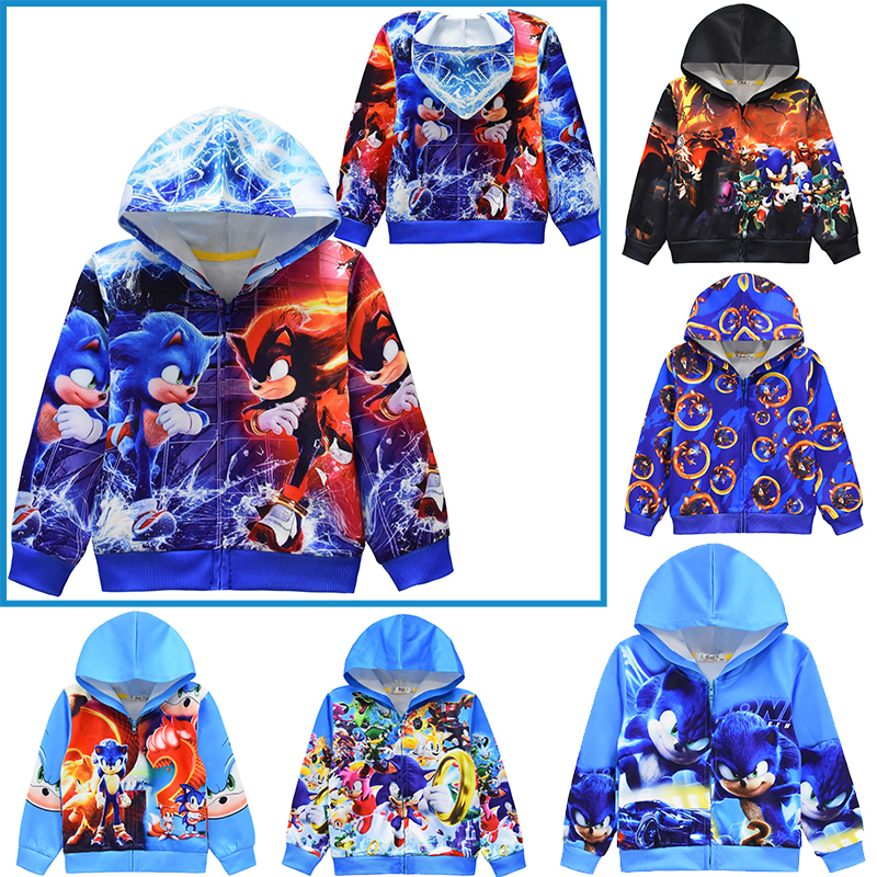 Sonic the Hedgehog Sonic Jacket Children's Clothing Sonic Kid Children's Zip-Up Hooded Jacket