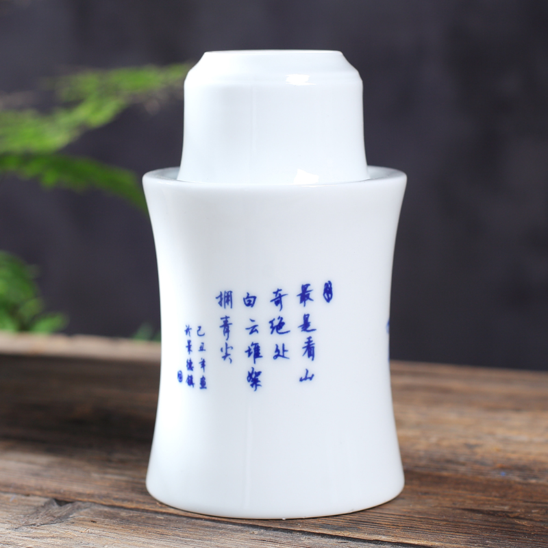 Three two wine temperature hot hip household jingdezhen ceramic Chinese antique wine package rice wine liquor cup hip flask