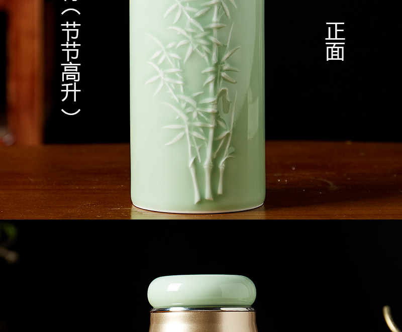 Jingdezhen ceramic cups with cover cups filter vacuum cup double enamel - lined gift cup men 's and women' s car cup