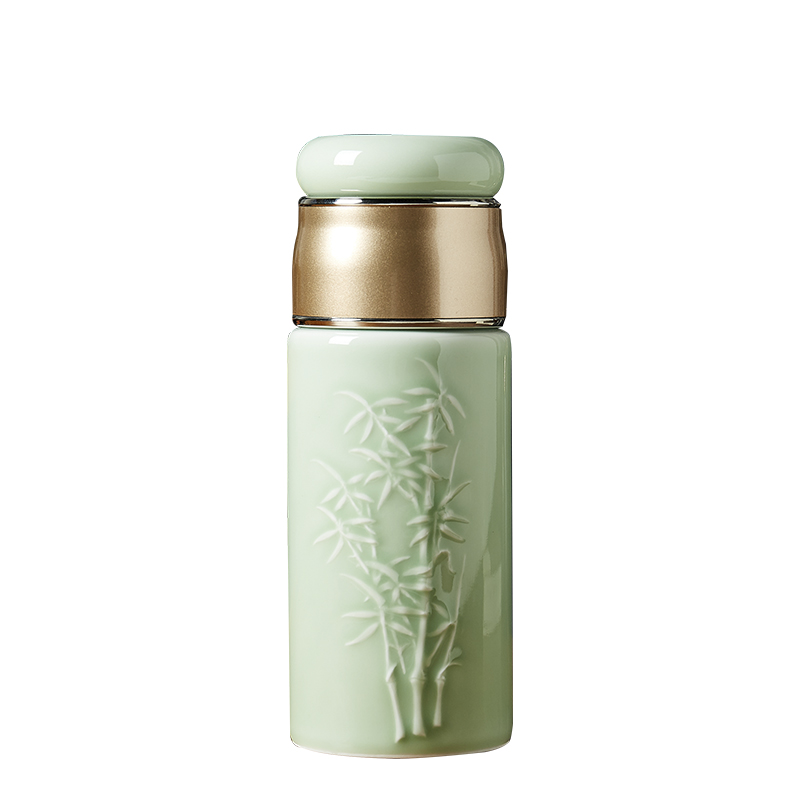 Jingdezhen ceramic cups with cover cups filter vacuum cup double enamel - lined gift cup men 's and women' s car cup