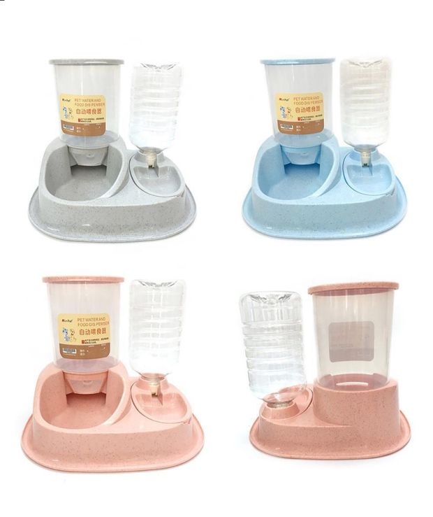 Thú cưng mới tự động nạp thức ăn cho mèo bát thức ăn tự động nước một bát cơm cung cấp cho chó - Cat / Dog hàng ngày Neccessities bình nước tự động cho chó
