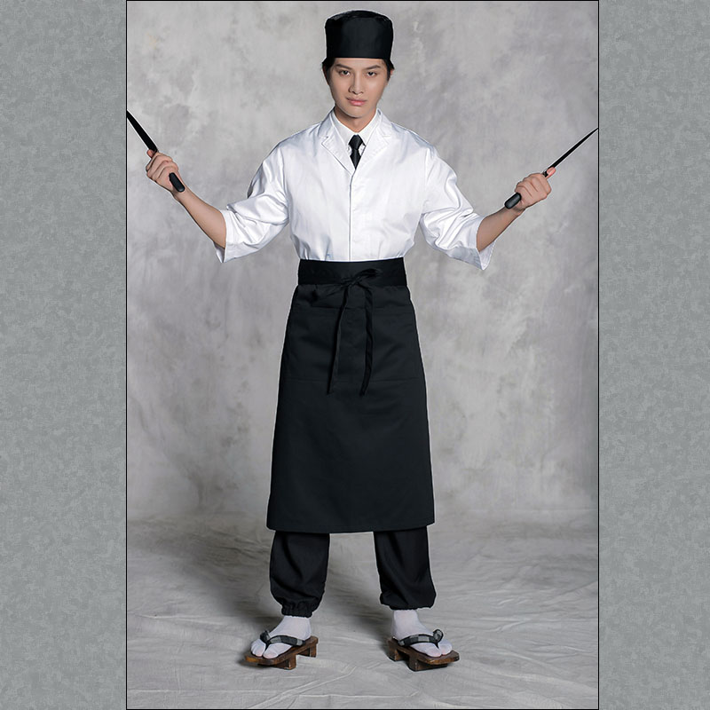 Japanese medium sleeve chef suit Japanese Sushi restaurant cooking