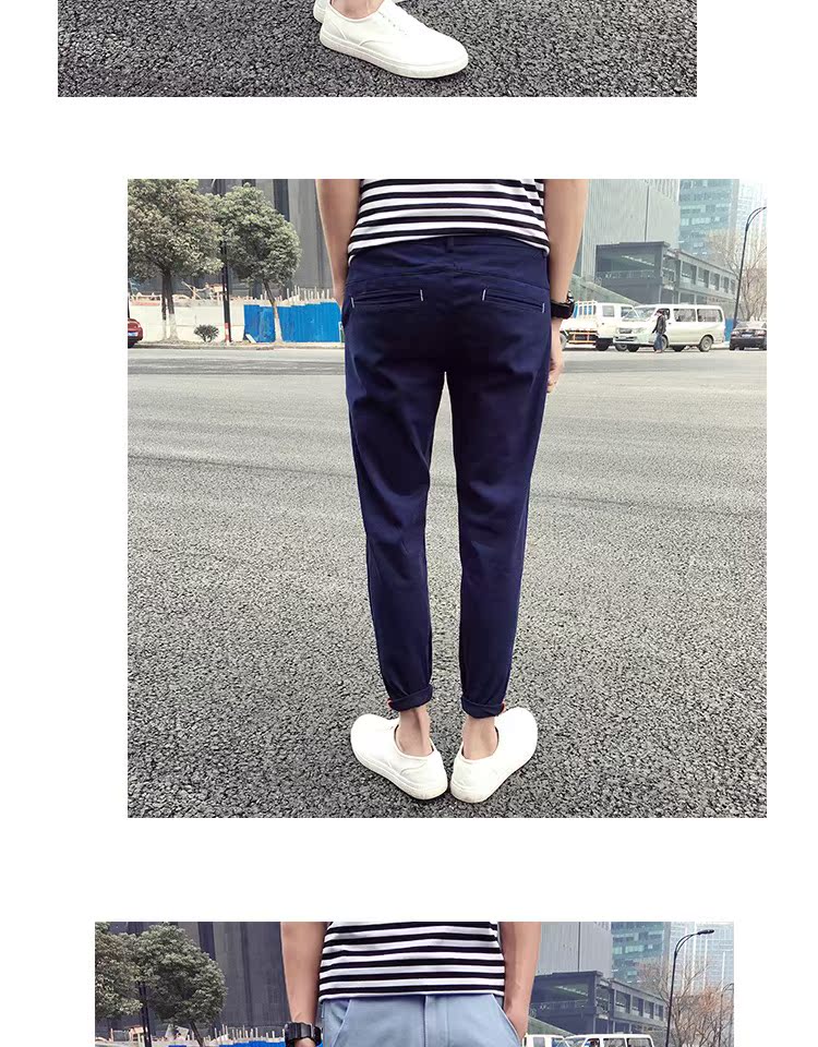 Mùa hè 2018 quần âu nam xu hướng cotton chín quần phiên bản Hàn Quốc của quần harem tự canh chân quần - Quần Harem shop quần áo nam