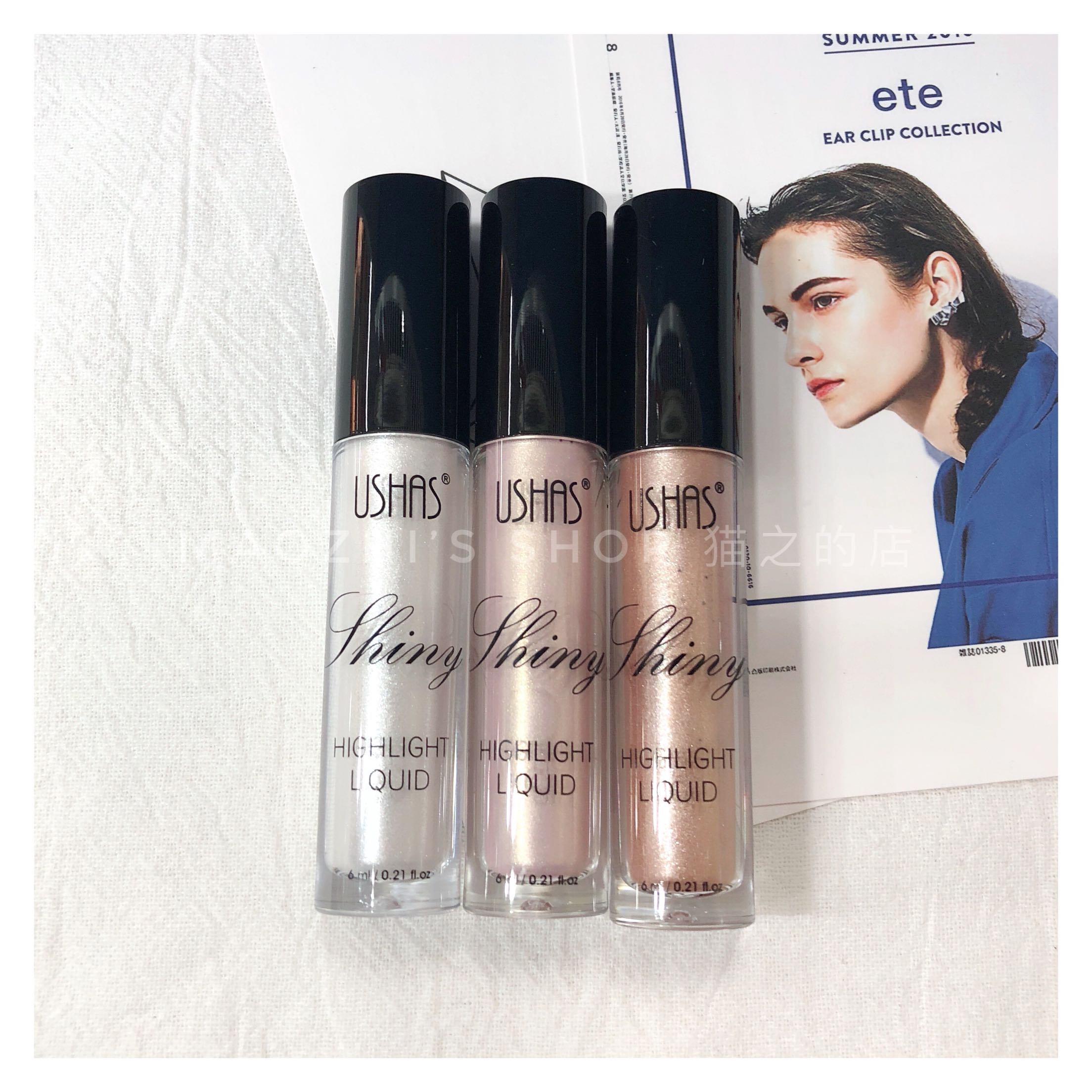 Xuất khẩu Dubai USHAS bóng mắt lỏng bóng mắt nước ánh sáng cao lỏng làm sáng chất lỏng pearly ngang tằm bóng mắt lỏng bảng màu mắt đẹp